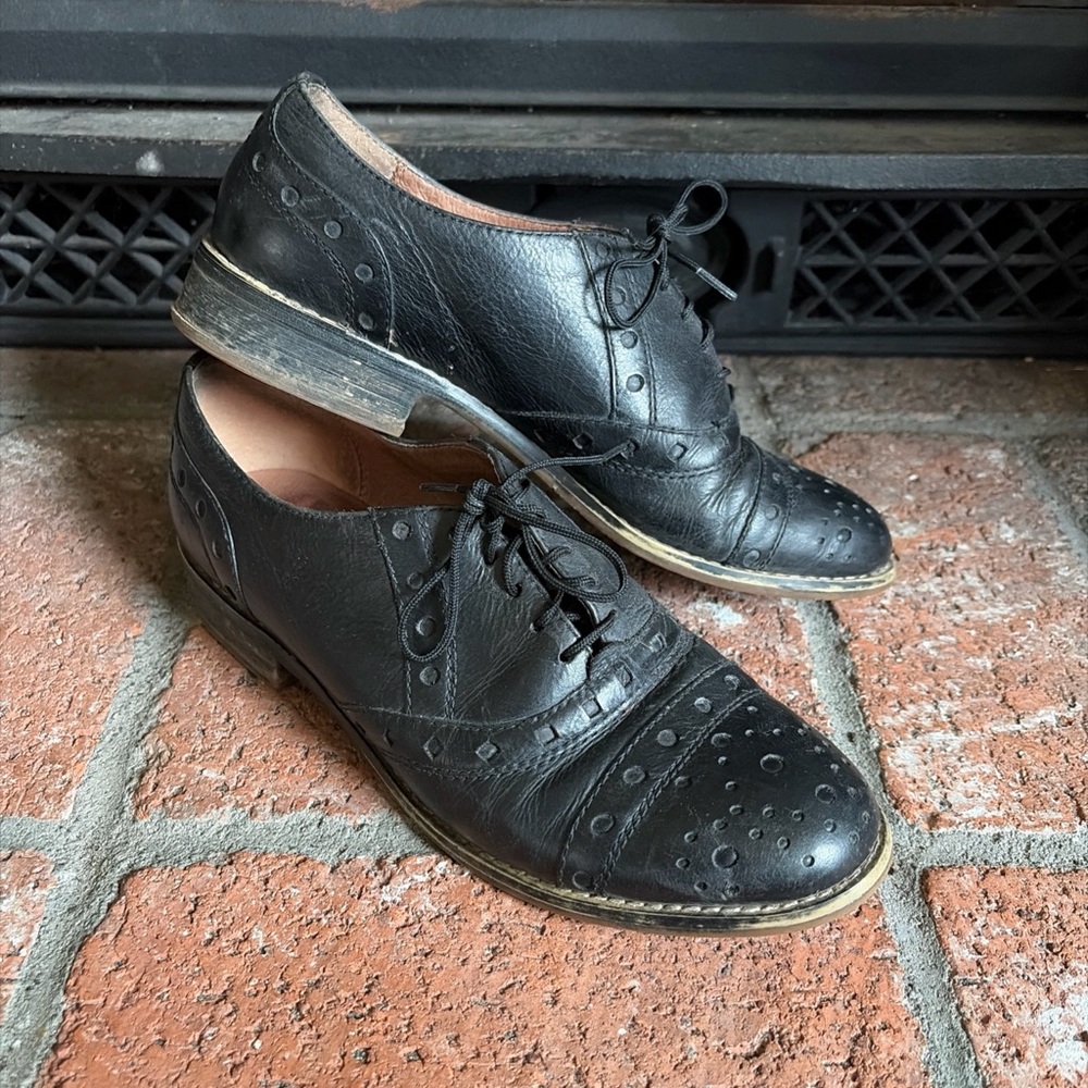 MIZ MOOZ Black Leather Monaco Oxford Shoes SZ 7